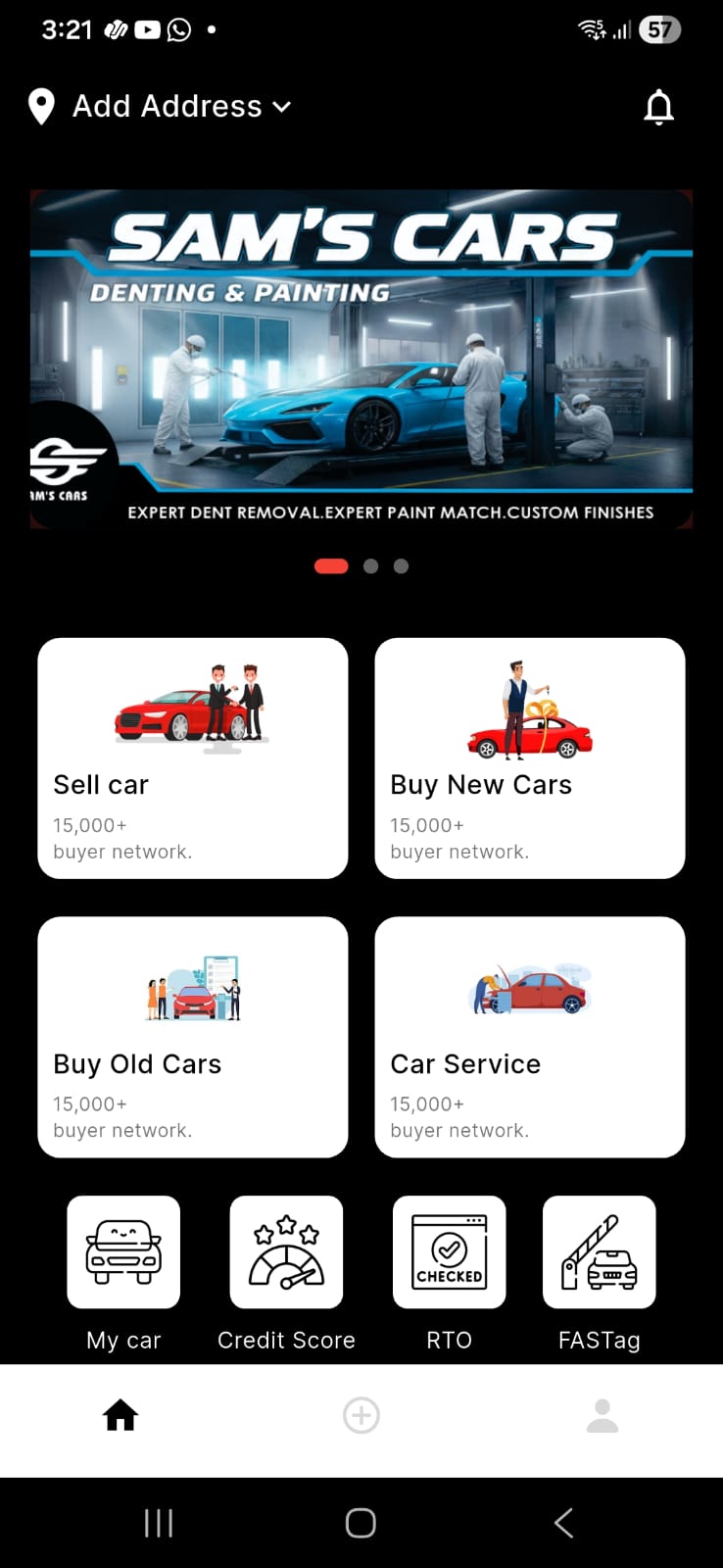 SAM'S CARS App Screenshot